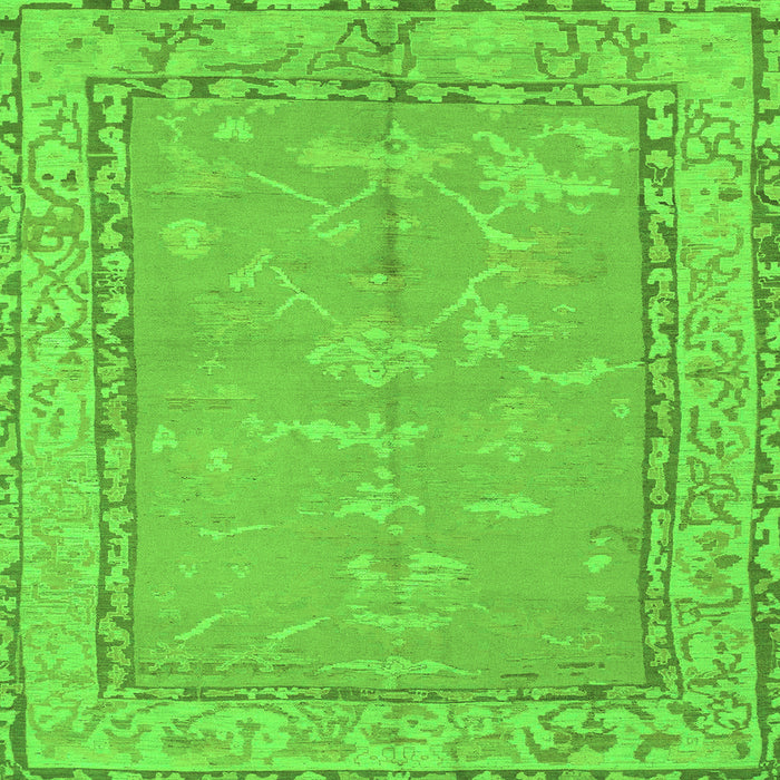 Square Abstract Green Modern Rug, abs1652grn