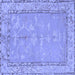 Square Abstract Blue Modern Rug, abs1652blu