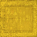 Square Abstract Yellow Modern Rug, abs1652yw