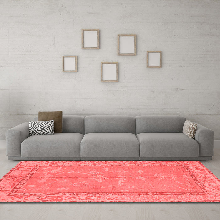 Modern Red Washable Rugs