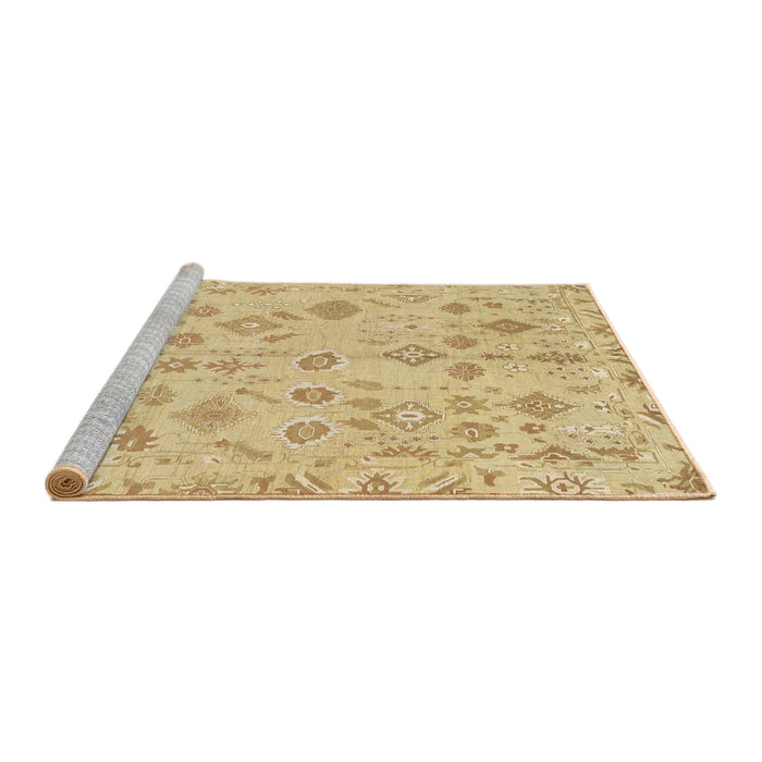 Sideview of Machine Washable Abstract Gold Rug, wshabs1653