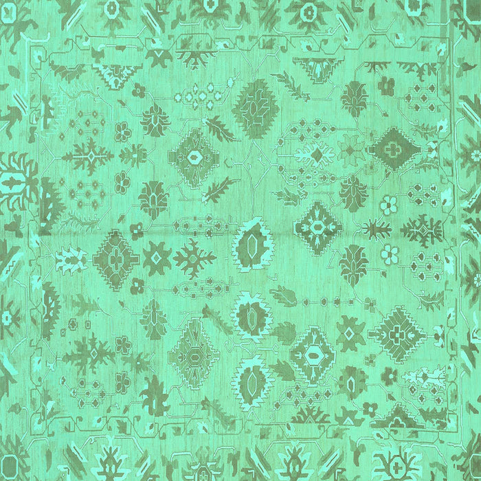 Square Machine Washable Oriental Turquoise Traditional Area Rugs, wshabs1653turq
