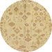 Round Machine Washable Abstract Gold Rug, wshabs1653