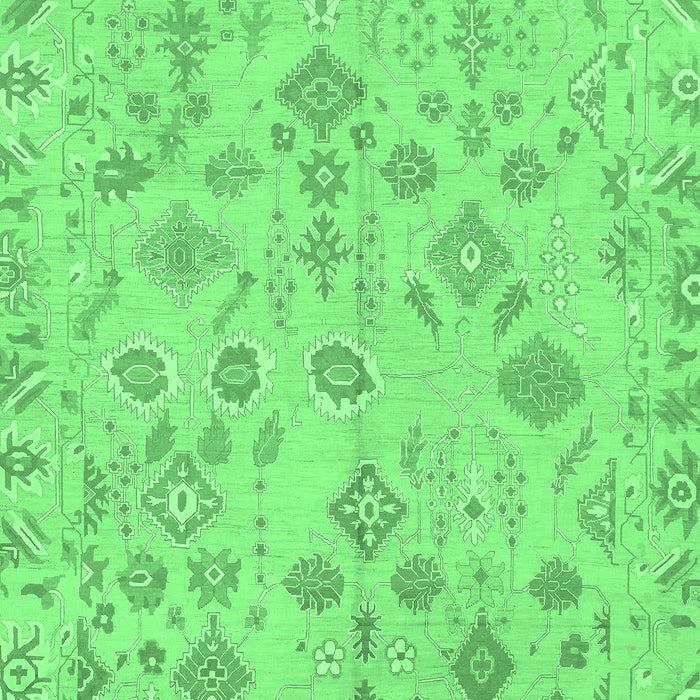 Machine Washable Oriental Emerald Green Traditional Area Rugs, wshabs1653emgrn