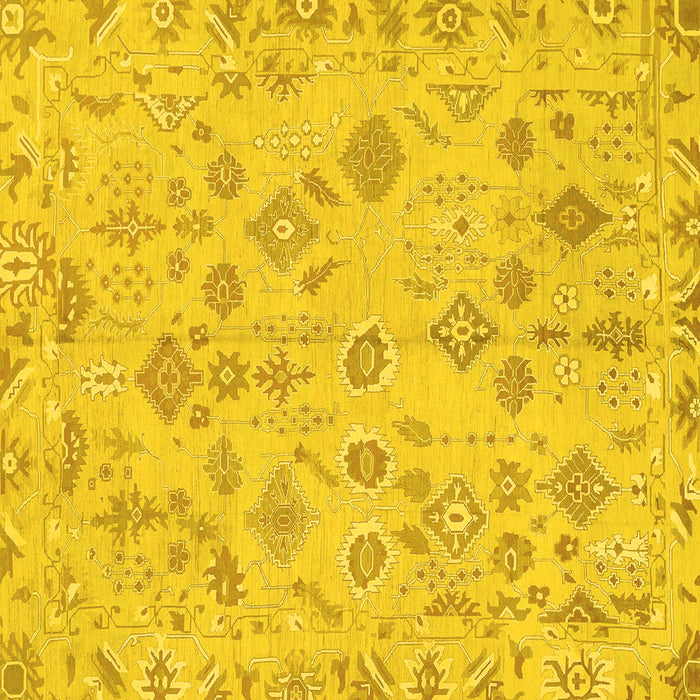 Square Oriental Yellow Traditional Rug, abs1653yw