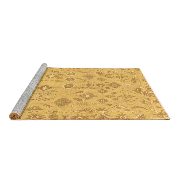 Sideview of Machine Washable Oriental Brown Traditional Rug, wshabs1653brn