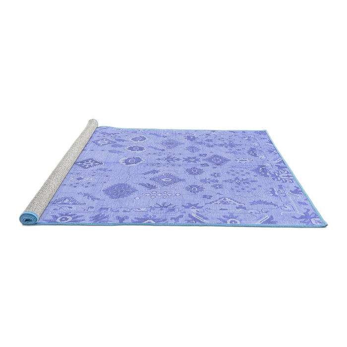 Sideview of Machine Washable Oriental Blue Traditional Rug, wshabs1653blu