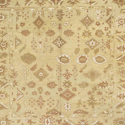 Square Abstract Gold Oriental Rug, abs1653