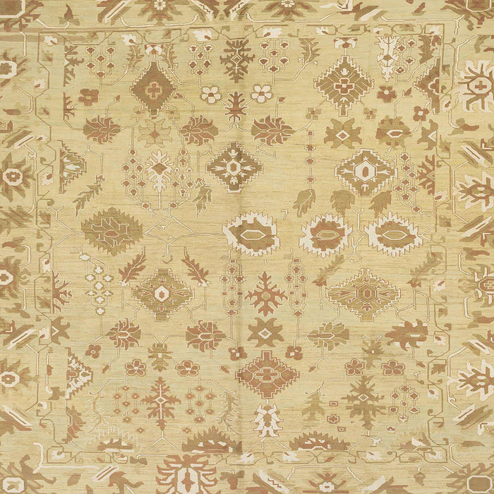 Square Abstract Gold Oriental Rug, abs1653