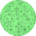 Round Oriental Emerald Green Traditional Rug, abs1653emgrn