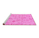 Sideview of Machine Washable Oriental Pink Traditional Rug, wshabs1653pnk