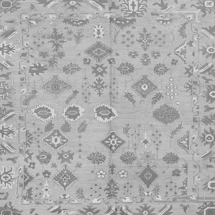 Square Machine Washable Oriental Gray Traditional Rug, wshabs1653gry