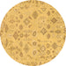 Round Oriental Brown Traditional Rug, abs1653brn