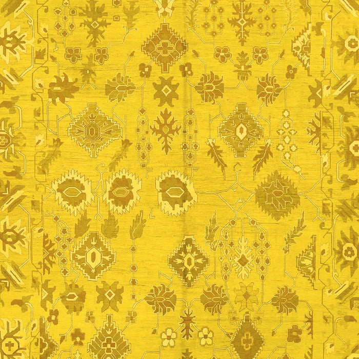 Machine Washable Oriental Yellow Traditional Rug, wshabs1653yw