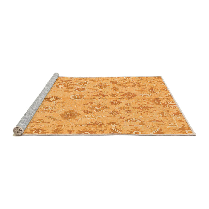 Sideview of Machine Washable Oriental Orange Traditional Area Rugs, wshabs1653org