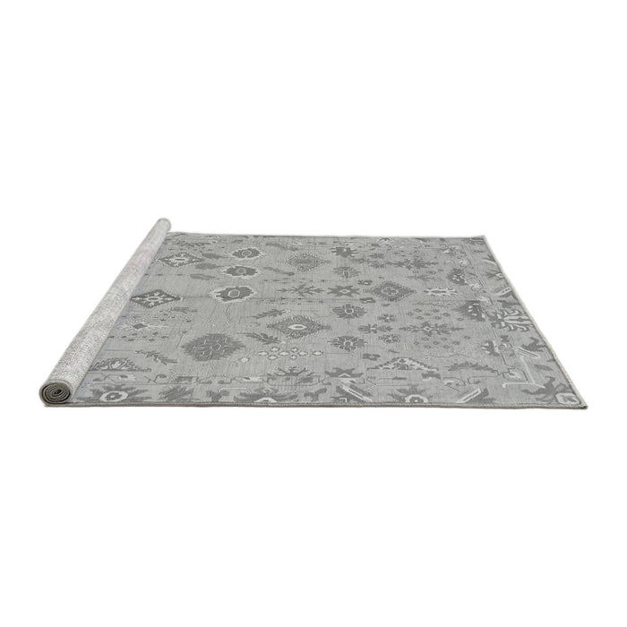 Sideview of Machine Washable Oriental Gray Traditional Rug, wshabs1653gry