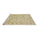 Sideview of Machine Washable Abstract Brown Gold Rug, wshabs1654