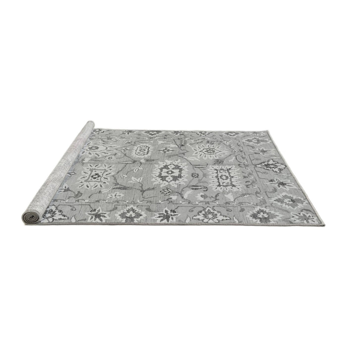 Sideview of Machine Washable Abstract Gray Modern Rug, wshabs1654gry