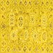 Square Abstract Yellow Modern Rug, abs1654yw