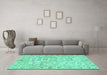 Machine Washable Abstract Turquoise Modern Area Rugs in a Living Room,, wshabs1654turq