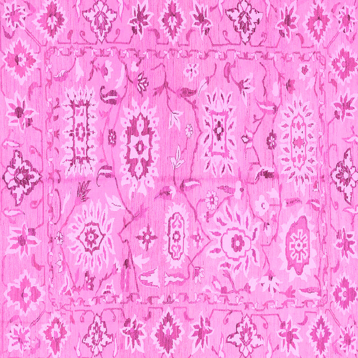 Square Machine Washable Abstract Pink Modern Rug, wshabs1654pnk