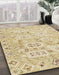 Abstract Brown Gold Modern Rug in Family Room, abs1654