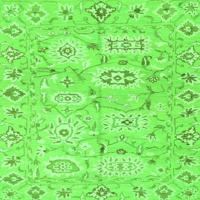 Square Machine Washable Abstract Green Modern Area Rugs, wshabs1654grn