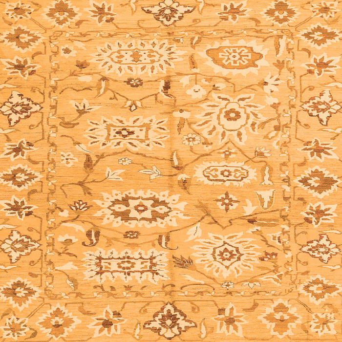 Square Machine Washable Abstract Orange Modern Area Rugs, wshabs1654org