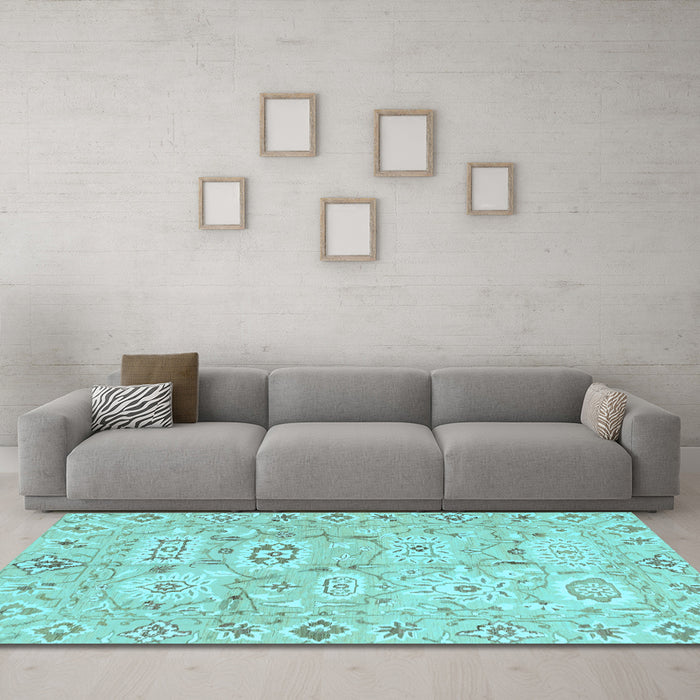 Machine Washable Abstract Light Blue Modern Rug in a Living Room, wshabs1654lblu