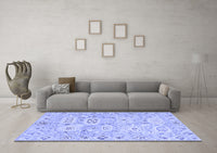 Machine Washable Abstract Blue Modern Rug, wshabs1654blu