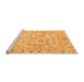 Sideview of Machine Washable Abstract Orange Modern Area Rugs, wshabs1654org