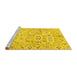 Sideview of Machine Washable Abstract Yellow Modern Rug, wshabs1654yw