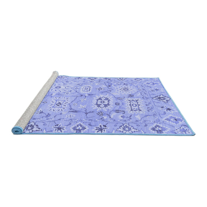 Sideview of Machine Washable Abstract Blue Modern Rug, wshabs1654blu