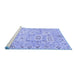 Sideview of Machine Washable Abstract Blue Modern Rug, wshabs1654blu