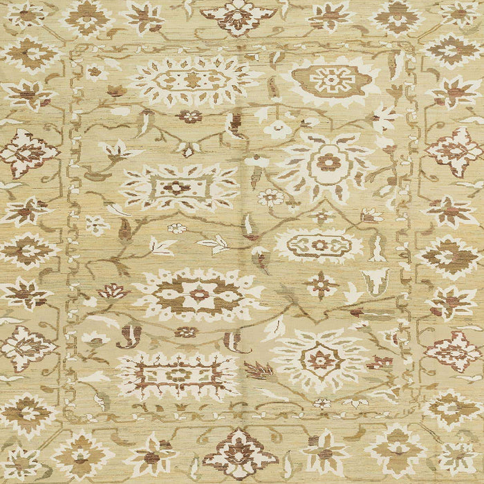 Square Machine Washable Abstract Brown Gold Rug, wshabs1654