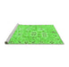 Sideview of Machine Washable Abstract Green Modern Area Rugs, wshabs1654grn