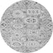 Round Machine Washable Abstract Gray Modern Rug, wshabs1654gry