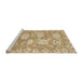 Sideview of Machine Washable Abstract Cinnamon Brown Rug, wshabs1655