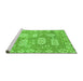 Sideview of Machine Washable Abstract Green Modern Area Rugs, wshabs1655grn