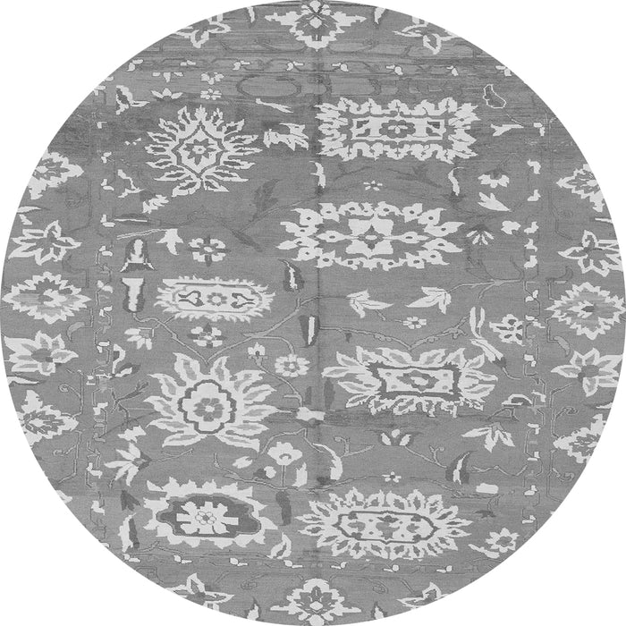 Round Machine Washable Abstract Gray Modern Rug, wshabs1655gry