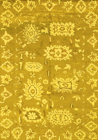 Abstract Yellow Modern Rug, abs1655yw