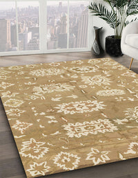 Abstract Cinnamon Brown Modern Rug, abs1655