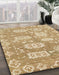 Abstract Cinnamon Brown Modern Rug in Family Room, abs1655