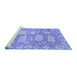 Sideview of Machine Washable Abstract Blue Modern Rug, wshabs1655blu