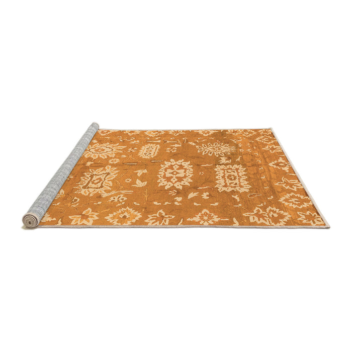 Sideview of Machine Washable Abstract Orange Modern Area Rugs, wshabs1655org