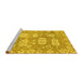 Sideview of Machine Washable Abstract Yellow Modern Rug, wshabs1655yw