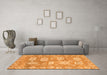 Machine Washable Abstract Orange Modern Area Rugs in a Living Room, wshabs1655org