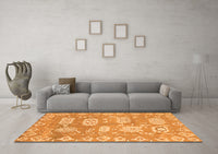 Machine Washable Abstract Orange Modern Rug, wshabs1655org