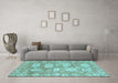 Machine Washable Abstract Light Blue Modern Rug in a Living Room, wshabs1655lblu