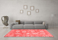 Machine Washable Abstract Red Modern Rug, wshabs1655red